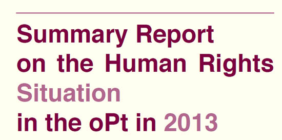 Summary Report on the Human Rights Situation in the oPt in 2013