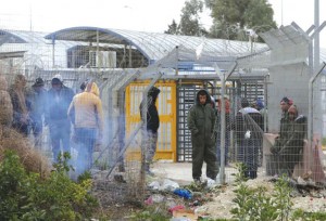 Hebron – Group of Palestinian Civilians at Israeli Checkpoint.
