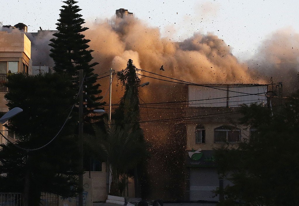 As Part of Applying Collective Punishment Policy against Families of Those Carrying Attacks against Israeli Soldiers or Settlers, Israeli Forces Blow up Building Belonging to Abu Hmeid Family in al-Am’ari Refugee Camp for Third Time Since 1994