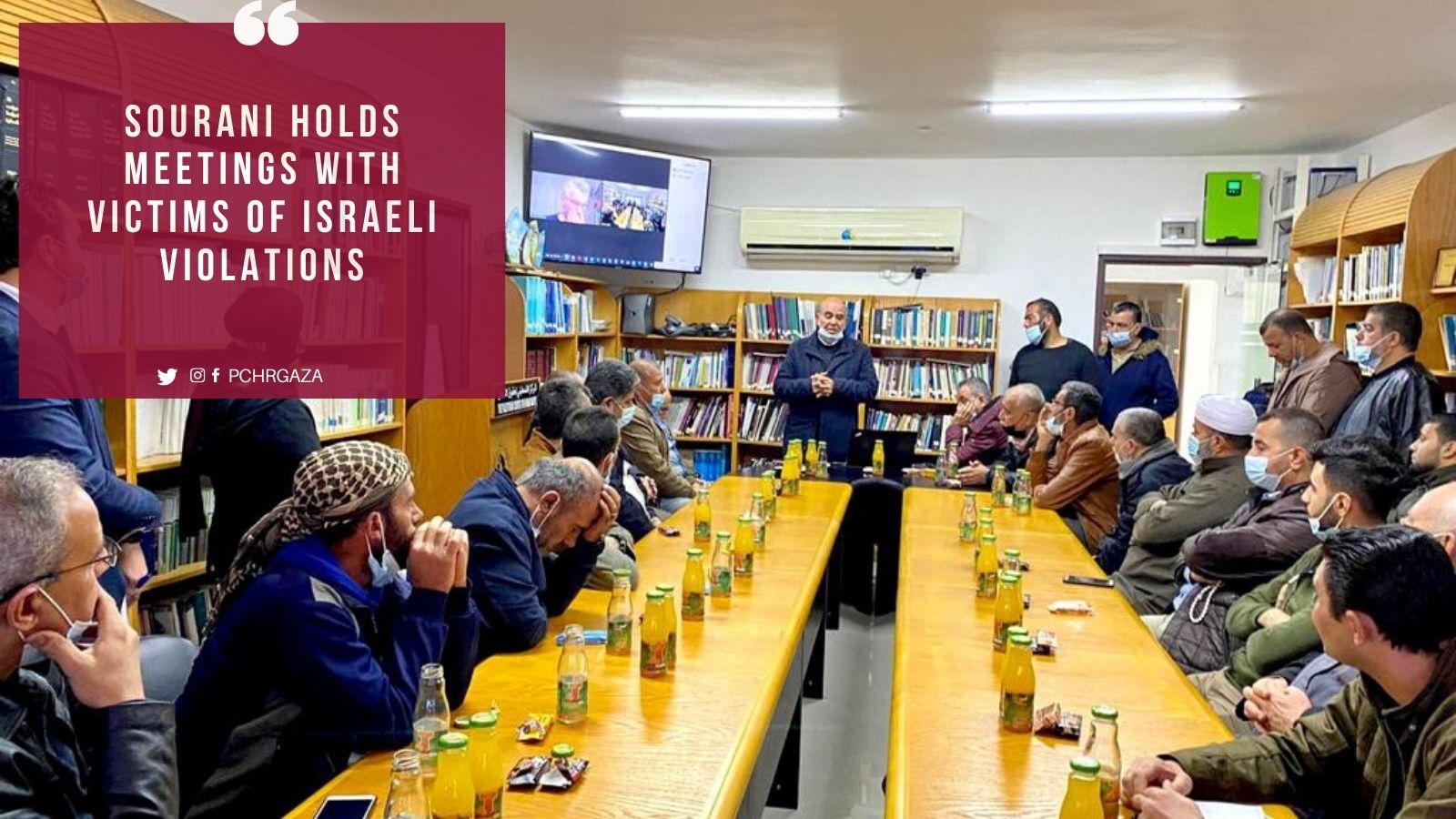 Sourani Holds Meetings with Victims of Israeli Violations